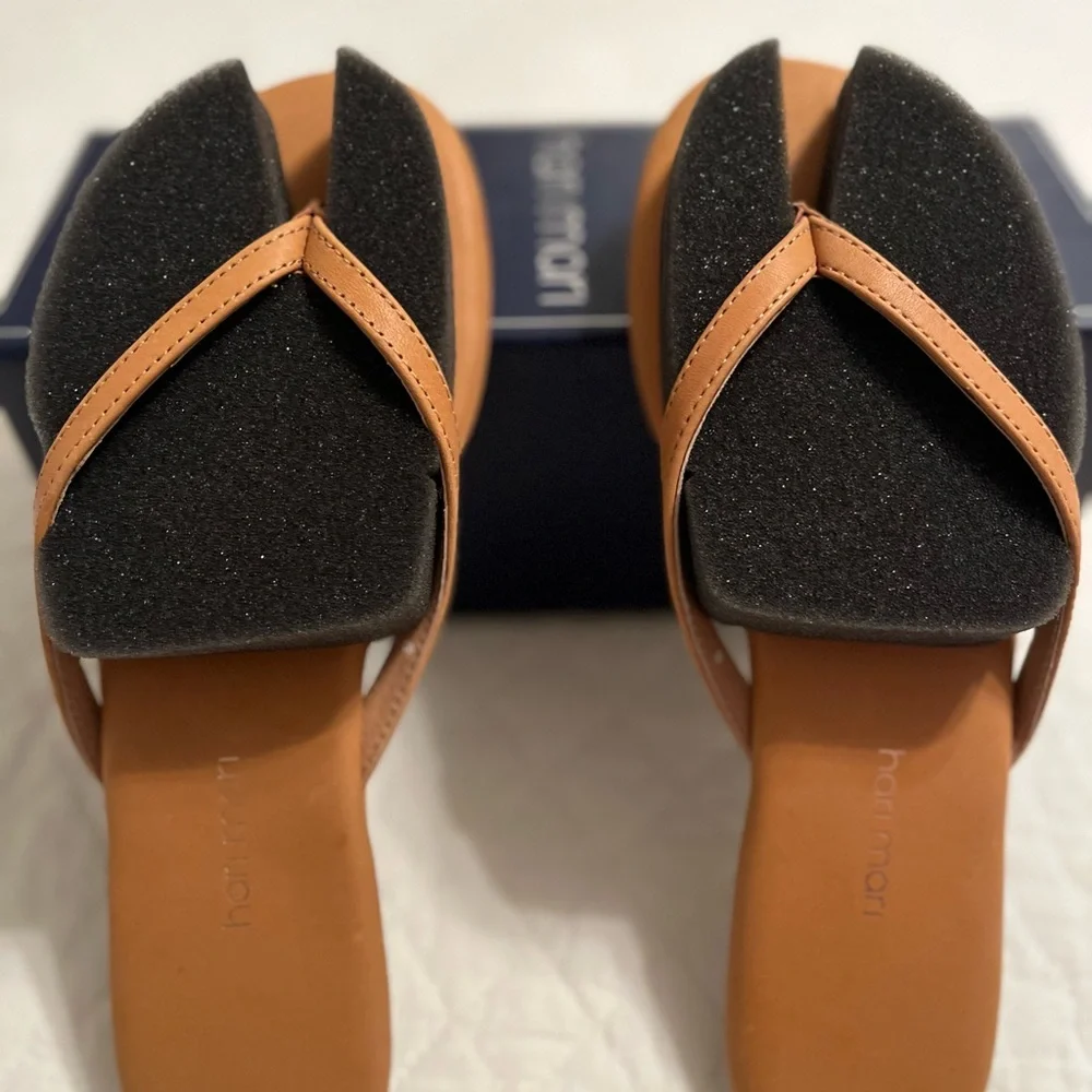 Hari Mari Women’s “Mari” Tan Leather Flip Flops Sandals Size 8 *New In Box* - Picture 10 of 14